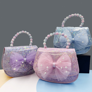 Wholesale Fashion Bow Ornament Princess Crossbody <b>Bag</b> Lightweight Kids Candy Coin Purse Handbag - Product Image 1