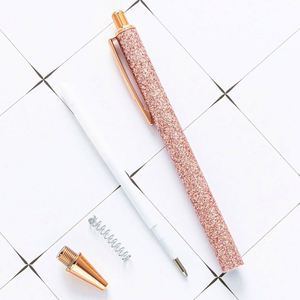 Bolígrafos Retráctiles de Plástico con Purpurina Personalizados para Niñas y Mujeres, Tinta Negra, Punta Mediana, Impresión UV, Regalos Decorativos Suaves - Product Image 4