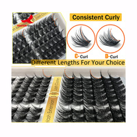 Extensions de cils synthétiques FENGFLY, faites à la main, en bouquets, courbées, volumineuses, naturelles, douces, parfaites, individuelles