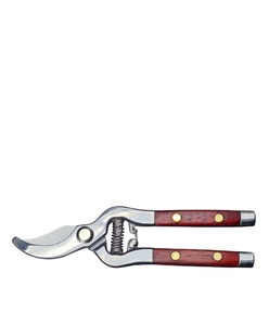 Sécateur à branches courbées robuste en acier au carbone avec manche en bois pour jardinage, cueillette de fruits et élagage d'arbres - Product Image 1