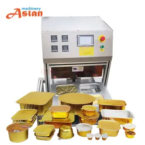 Food Tray Sealer Sealing Machine Table Type Full Automatic Fast Food Lunch Tray Plate Seal Pack Machine