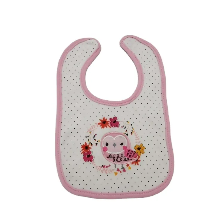 China Professional Manufacturer Baby Printed Pattern Baby Bibs for infant baby girls soft cotton polyester interlock and terry