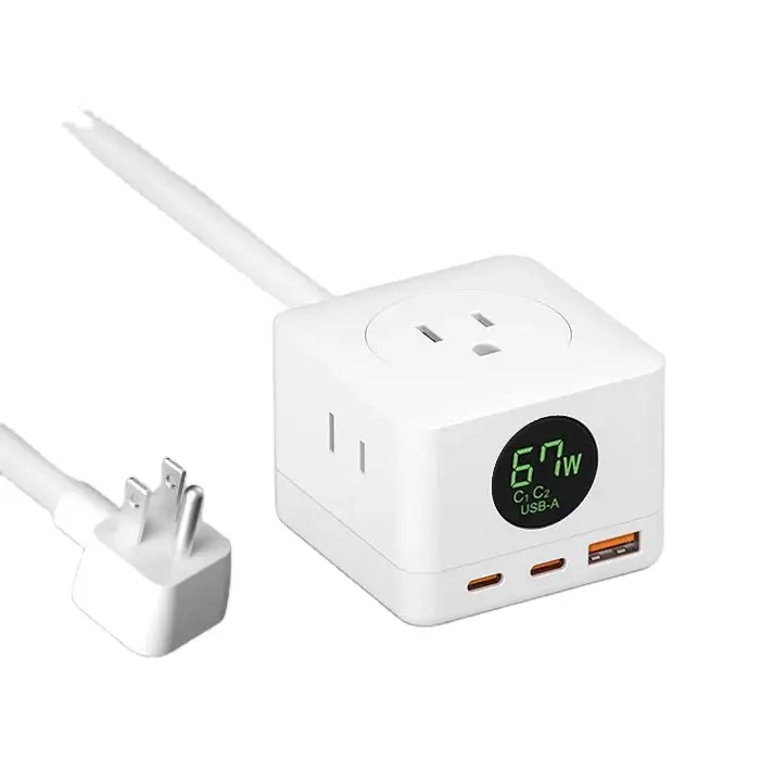 Smart Eu Us Plug Socket Extension Cord Electrical Surge Protector Pd Gan Ac Outlet Usb Type C Power Adapter Charger Power Strip