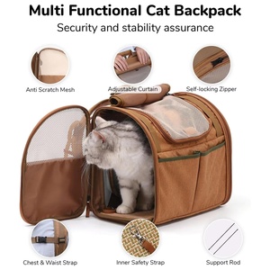 Mochila Expandible <span class=keywords><strong>para</strong></span> Mascotas, Transportín Portátil <span class=keywords><strong>para</strong></span> Viajes al Aire Libre, Bolsa de Transporte <span class=keywords><strong>para</strong></span> <span class=keywords><strong>Perros</strong></span> y Gatos Pequeños, Venta al Por Mayor - Product Image 2