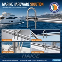Boulon en U en acier inoxydable 316 pour usage marin avec deux écrous et une plaque M8 x 35 x 80 mm, accessoires de quincaillerie pour la construction navale, les yachts et les bateaux
