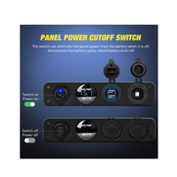 4-Pack Double USB LED Voltmètre Interrupteurs à bascule éclairés ON/OFF Chargeur Prise Panneau Allume-cigare Prise pour la recharge de véhicules