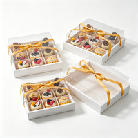 Boîte à gâteau de luxe personnalisée avec fenêtre transparente en PET, impression dégradée haute définition, emballage pour cupcakes pour mariage, anniversaire, fête