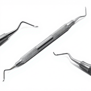 Ensemble de curettes chirurgicales dentaires universelles en acier inoxydable avec poignée moletée, instruments de détartrage parodontal de classe I - Product Image 2