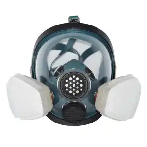 Masker gas silikon wajah penuh suhu tinggi dengan pandangan besar untuk industri pemadam kebakaran