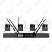 Système de microphone cravate professionnel 4 canaux OEM BD-6050 de haute qualité avec écho/égaliseur/feedback intégrés pour karaoké et chant en église