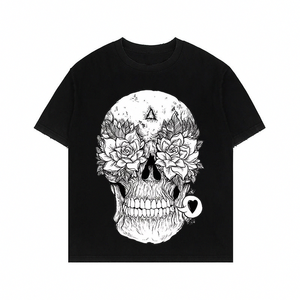 <span class=keywords><strong>เสื้อ</strong></span>ยืดผู้ชายลายหัวกะโหลกทรงโอเวอร์ไซส์ หลวม สบายๆ คอกลม สไตล์สตรีทแวร์  รับทำโลโก้ สำหรับขายส่งใน EU US AU - Product Image 3