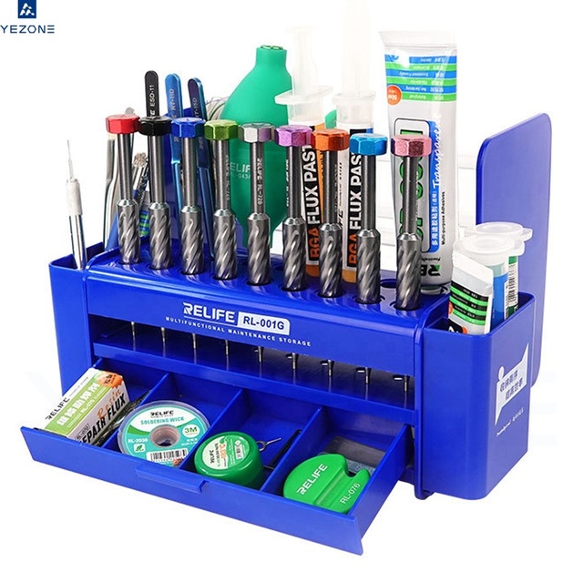 Mobile Phone Maintenance Parts Collection Sets Relife Rl-001G Multifunction Storage Box Detachable Storage Holder Rack Tools