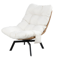 Haute qualité 360 °   Fauteuils de salon rotatifs pour patio, chaise pivotante en rotin tressé pour salon, chambre, jardin, balcon