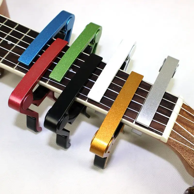 Capo logam campuran Aluminium kualitas tinggi, untuk gitar Ukulele Capo gitar klasik untuk penyesuaian nada warna baru