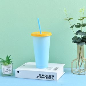 Nouvelle gourde créative d'été en plastique PP à changement de couleur avec paille - Product Image 4