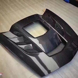 Capó de Fibra de Carbono con Cristal Transparente Negro, Incluye Pernos para Chevrolet <span class=keywords><strong>Corvette</strong></span> <span class=keywords><strong>C7</strong></span> 2014-2019 Estilo Z06/<span class=keywords><strong>ZR1</strong></span> - Product Image 4