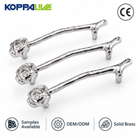 Koppalive laiton massif doré concave meubles poignées T barre bureau tiroir boutons armoires de cuisine tire poignées