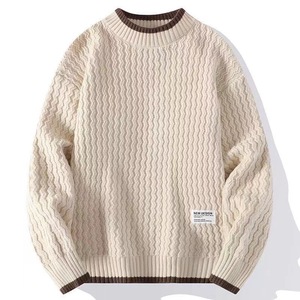 Cárdigan Grueso de <span class=keywords><strong>Hombre</strong></span> al por Mayor, de Moda, Holgado, de Invierno, Transpirable, Cálido, de Manga Larga, Tejido, de Cuello Redondo, de Color Grande - Product Image 3