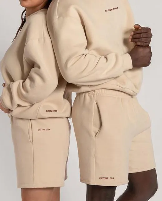 custom casual wear mens sweat pant cotton unisex shorts set slim chino sweatsuit shorts