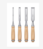 Peaktop Ensemble de 4 ciseaux à bois professionnels, outils à main robustes pour la sculpture sur bois