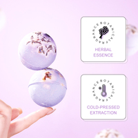 Bombe de bain à la lavande SADOER 100g, boule effervescente de spa en vrac sans emballage pour la relaxation, marque privée OEM, faible MOQ