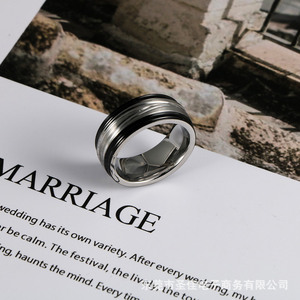 Men's Stainless Steel <b>Ring</b> Geometric Design SA1213 Wedding Jewelry Fashionable Durable Oil Resistant - Product Image 1