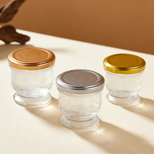 50ml 75ml 100ml <span class=keywords><strong>Pot</strong></span> en verre mini vide pour lait, <span class=keywords><strong>confiture</strong></span>, sauce, pudding, nid d'oiseau, avec couvercle métallique hermétique, très demandé en Malaisie et au Vietnam - Product Image 2