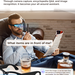 Gafas Inteligentes con IA, Cámara 4K, <span class=keywords><strong>Audio</strong></span> Bluetooth, Traducción en Tiempo Real, Asistente de Voz, Modelo de IA para Viajes en Línea - Product Image 6