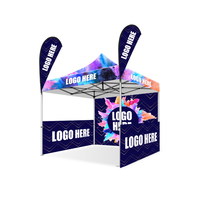 Tente pliable en aluminium avec parois, pour exposition, cadre robuste, facile à installer, imperméable, logo personnalisé, publicité extérieure, 3x3m