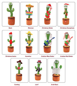 Cactus dansant en vente chaude avec guitare de Noël, saxophone, sculpture en peluche douce arabe, hawaïenne, mexicaine, jouet musical amusant pour enfants - Product Image 2