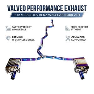 Système d'échappement Catback Vortex Blue Titanium avec soupapes pour Mercedes Benz W213 E200 E300 2.0T avec double sorties de pot d'échappement brûlées - Product Image 1