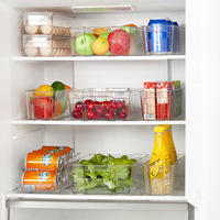 Boîte de rangement de bouteilles transparentes, organiseur de réfrigérateur, de bouteilles de boisson, poubelles en plastique, canettes de Soda, boîte de rangement de cuisine