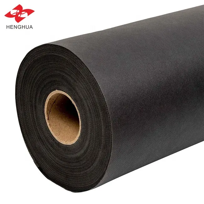 Henghua tissu non tissé recyclé matériau Textile 50gsm noir pp tissu non-tissé 50gsm blanc spunbond non-tissé