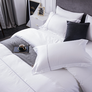 Ensemble <span class=keywords><strong>de</strong></span> literie pour chambre d'hôtel moderne, 100% coton, 350 <span class=keywords><strong>à</strong></span> 400 fils, avec ruban décoratif - Product Image 4