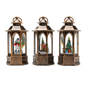 New Illuminated Rotating Snowflake Hexagonal Water-filled <b>Oil</b> Lamp Music Box Ornament Christmas Gift Decoration <b>Lantern</b> - Product Image 5