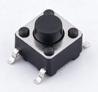 En stock – Interrupteur tactile rond noir SPST KH-6X6X5H-STM, prise en charge des commandes en gros avec délai de livraison court