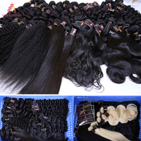 Cheveux brésiliens Remy vierges lisses de qualité 10A, tissage double trame à la machine, marque XS Hair, vente en gros