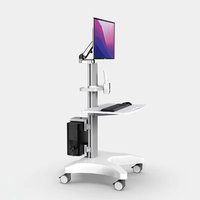 Chariot médical dentaire en gros-compatible moniteur et ordinateur, taille-réglable pour des cliniques