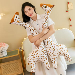 Yaratıcı doldurulmuş zürafa oyuncak karikatür süper yumuşak zürafa işlemeli gözler ve fermuarlar zürafa hayvan oyuncaklar ile doldurulmuş peluş oyuncak - Product Image 3