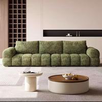 Ensemble de canapé de salon en tissu de style rétro français moderne, crème, pour hôtel, appartement, maison