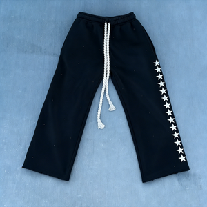 Pantalones Deportivos para Hombre, con Logotipo Personalizado, Negros, de Pierna Ancha, con Cordón Ajustable, para un <span class=keywords><strong>Estilo</strong></span> <span class=keywords><strong>Urbano</strong></span> - Product Image 2
