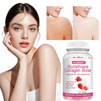 Gummies éclaircissantes au collagène et glutathion saveur fraise, marque privée OEM, pour une peau éclatante