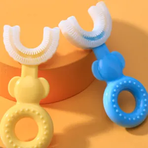 Силиконовая зубная щетка с мягкой щетиной U-образная детская зубная щетка
