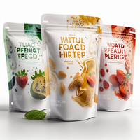 Sacs en plastique refermables personnalisés en gros, emballage alimentaire, sachet debout, fermeture éclair, sachet en aluminium pour le thé
