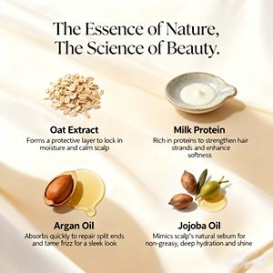 Penjualan Terbaik susu Oat Vegan organik pelembap minyak rambut sehari-hari nutrisi perawatan rambut keriting kering kulit kepala menenangkan gatal - Product Image 3