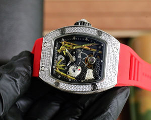 Reloj de Lujo para Hombre con Logotipo Personalizado, Diseño de Bambú Panda en Forma de Barril, Resistente al Agua, Correa de Goma Luminosa, Esfera con Indicadores - Product Image 5