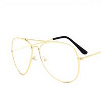 Lunettes de vue pour femmes, style rétro pilote, monture intégrale, verres acryliques, miroir plat, monture simple et solide