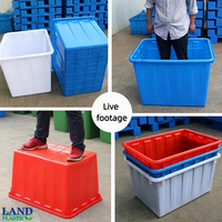 Conteneur alimentaire rectangulaire en plastique HDPE de qualité alimentaire - Léger, étanche, personnalisable, avec roues et valve de drainage pour usage agricole