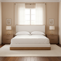 Meubles de chambre à coucher de luxe, lit king size avec panneaux, lits en bois de chêne massif