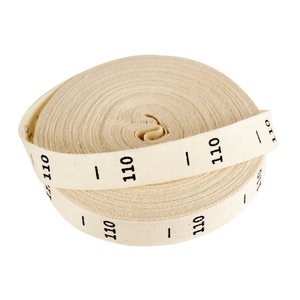 Nhãn In Kích Thước Bằng Cotton Nhãn Cổ Nhãn Quần Áo Mịn Máy Giặt Được Cho Trung Tâm Quần Áo Gấp Nếp Dệt Trắng 100 Cuộn - Product Image 1